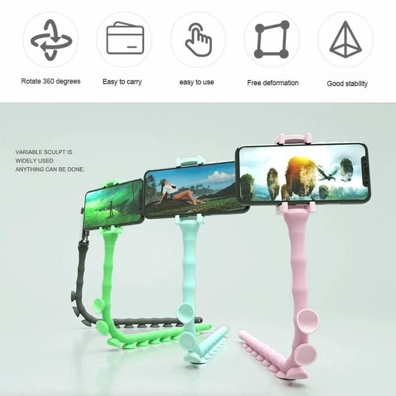 Cute Caterpillar Flexible Mobile Phone Holder with Suction Cups