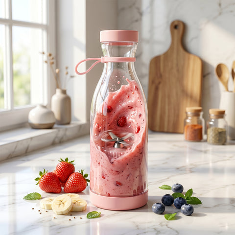 Portable Mini Electric Juicer Blender – 380ml USB Rechargeable Bottle