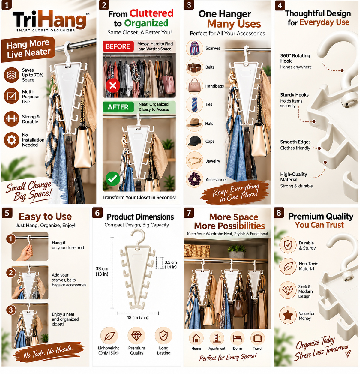 TriHang™ Smart Closet Organizer