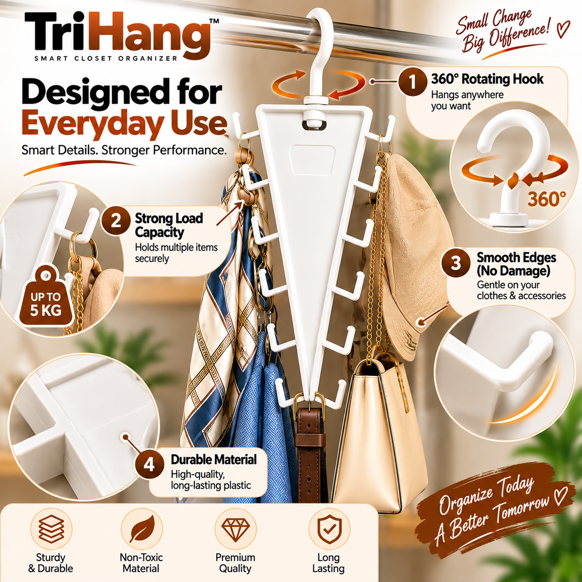 TriHang™ Smart Closet Organizer