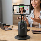 AI Face Tracking Mobile Holder | 360° Smart Auto Tracking Phone Stand for Reels, Live Streaming & Video Calls