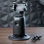 AI Face Tracking Mobile Holder | 360° Smart Auto Tracking Phone Stand for Reels, Live Streaming & Video Calls
